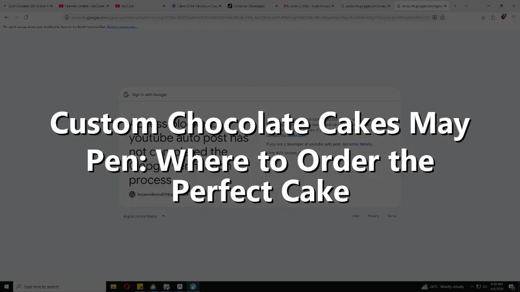 Custom Chocolate Cakes May Pen: Where to Order the Perfect Cake