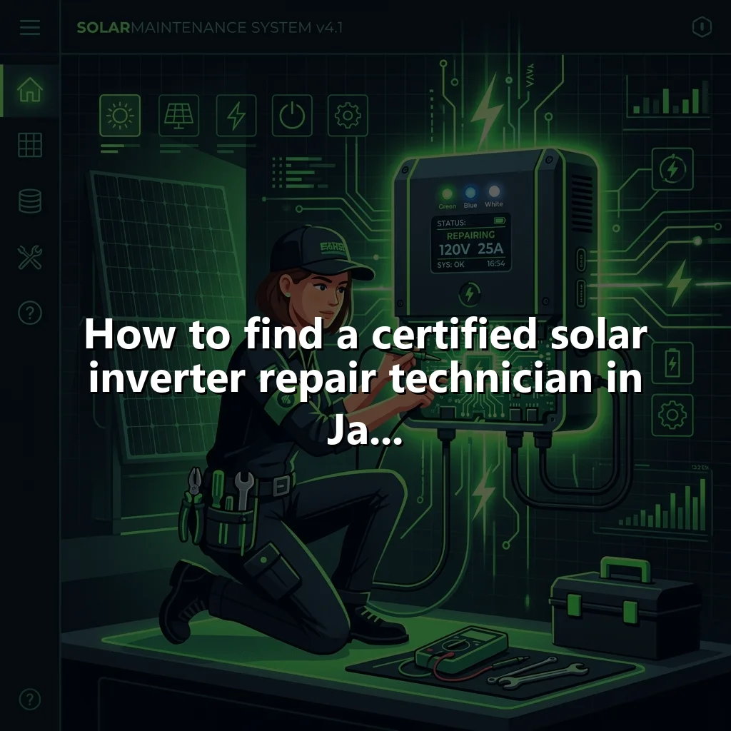 How to find a certified solar inverter repair technician in Ja...