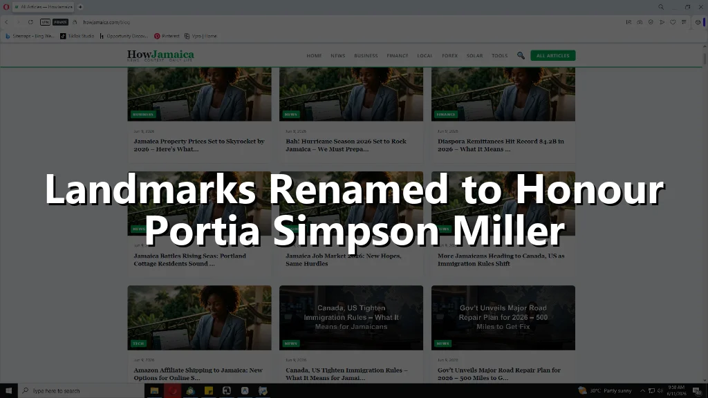 Landmarks Renamed to Honour Portia Simpson Miller